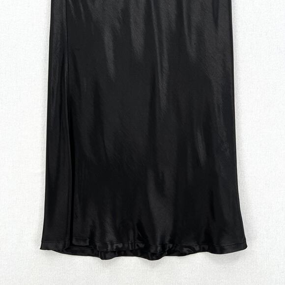 ENZA COSTA Satin Bias Cut Skirt Womens Small 1 Black Midi Pull on Slip Maxi NWOT - Picture 8 of 16